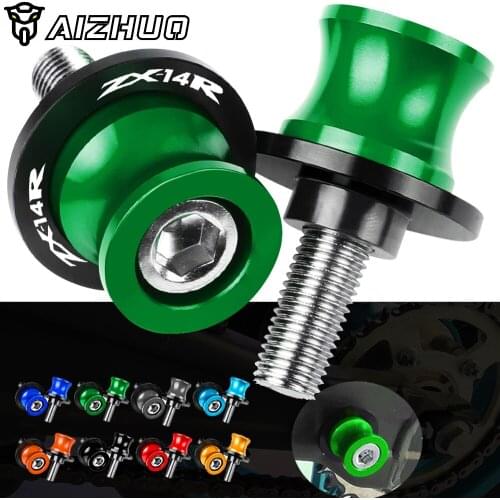 Motorcycle Accessories FOR KAWASAKI ZX-14 ZX1400 ZX14R ZZR1400 2006-2014 CNC Aluminum Swingarm Slider Spools 10MM Stand Screws