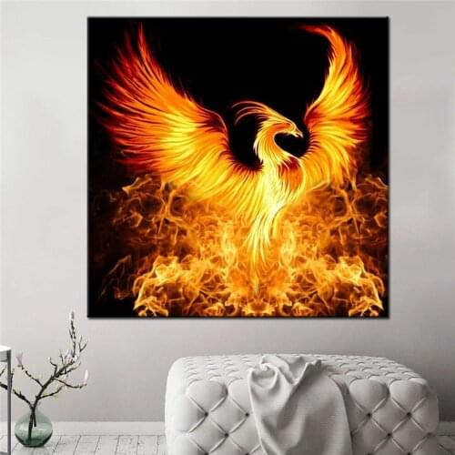 Abstract Flames Fire Phoenix 5D Diy Diamond Painting Full Square Round Rhinestone Embroidery Mosaic Art Home Decoration