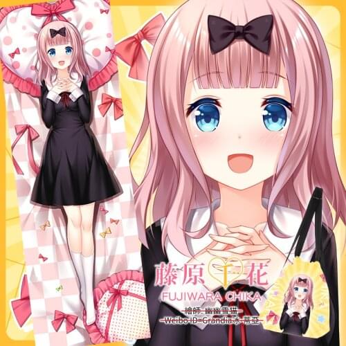 Anime Game Kaguya-sama: Love Is War Fujiwara Chika Dakimakura Hugging Body Pillow Case Otaku Male Pillow Cushion Cover Gifts SM