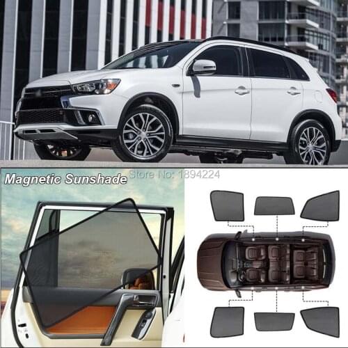 Car Full Side Windows Magnetic Sun Shade UV Protection Ray Blocking Mesh Visor For Mitsubishi ASX 2016