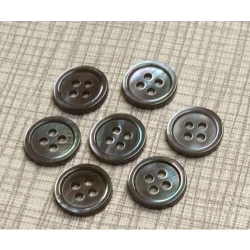 Free shipping 500pcs/lot Small round side shell buttons Dark gray shirt button high-grade black butterfly shell button