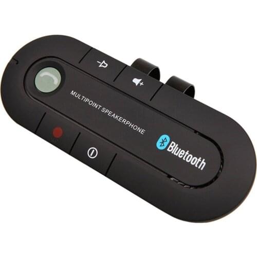 Bluetooth Handsfree Car Kit Wireless Bluetooth Speaker Phone MP3 Music Player Sun Visor Clip Speakerphone with Car Charger