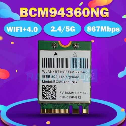 Dual Band 1200Mbps BCM94360NG WiFi Card For MacOS Hackintosh 802.11ac Bluetooth 4.0 Wireless Adapter Network Lan Card WIN7/8/10