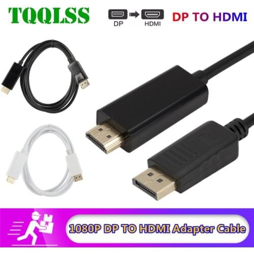 DisplayPort to HDMI-compatible Cable 1.8M 1080P Display Port DP to HDMI-compatible Cable for Connecting Laptop to Projectors