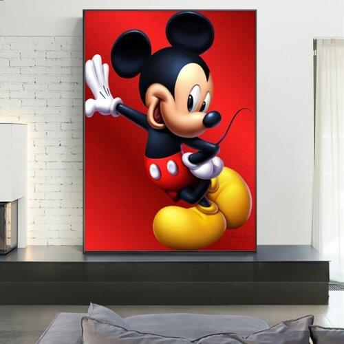 Disney Graffiti Art Disney Mickey Mouse Donald Duck Mural Canvas Painting Poster and Print Wall Art Picture for Living Room