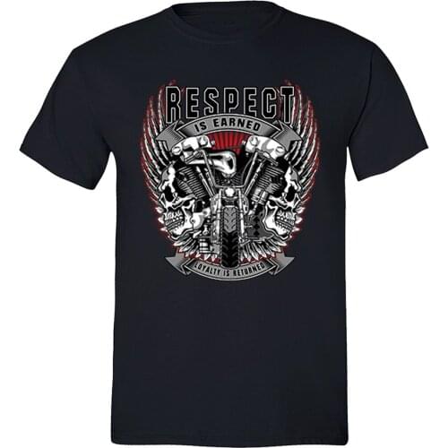 2019 Hot Sale New MenS Respect Earned Loyalty Returned Tshirt American Motorcycle Ghost Rider T-Shirt Summer Fashion