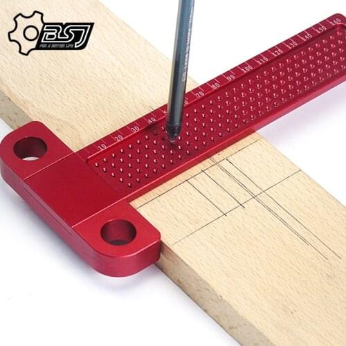 100/160/260mm woodworking ruler measuring tools high precision T-type aluminum alloy hole ruler Scribing Gauge woodworking tools