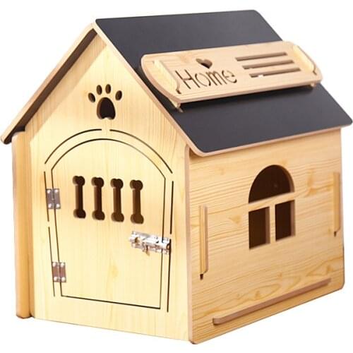 New Wooden Dog Villa mat cat house wooden Dog House Dog Kennel Outdoor Pet house Wood house for pet Dropshipping