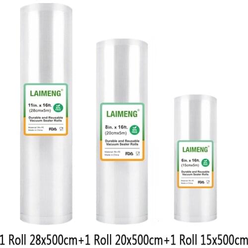 YUMYTH 3 Rolls Vacuum Bags Embossed Vacuum Sealer Bags for Food Saver BPA-Free Sous Vide Bags Packing Plastic Storage Bags Rolls