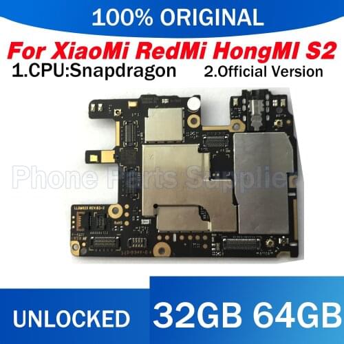 Full Tested For RedMi S2 HongMi S2 Motherboard 100% Original Unlocked 32GB/64GB For Xiaomi HongMi RedMi S2 Logic Board MB