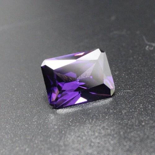 Rectangle shape shinning Purple Cubic Zirconia CZ created gemstone beads for jewelry making DIY brilliant loose diamonds stone