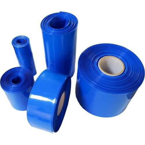 PVC 1 meters long 1 blue PVC heat shrinkable tube Battery pack PVC Heat Shrinkable tubing Heat Shrinkable