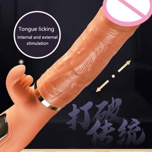 360° Swing Internal Expansion Vagina Masturbator Hand-held Automatic Telescopic Dildo Realista Vibrator lesbian Sex Toy Dildo