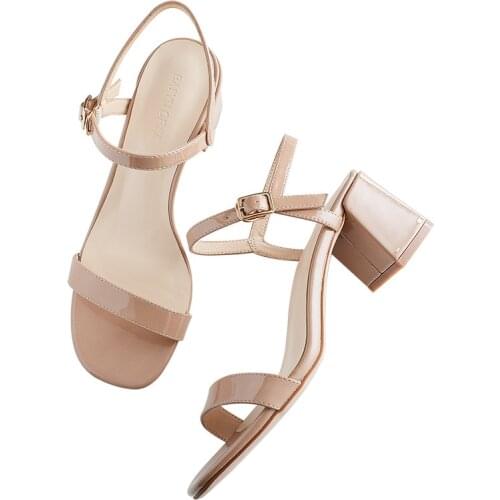 Summer high heels High heels Word Band sandals Word buckle Womens shoes