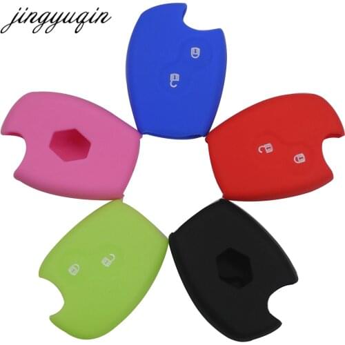 Jingyuqin Silicone Cover For Renault 2 button Clio Scenic Megane Duster Sandero Captur Twingo Modus Auto Car Remote Key Case