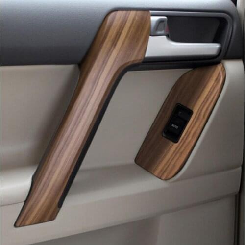 Replacement Accessories 10PCS Pine Wood Grain Interior Door Handle Trim Cover for Toyota Land Cruiser Prado 150 FJ150 2010-2019