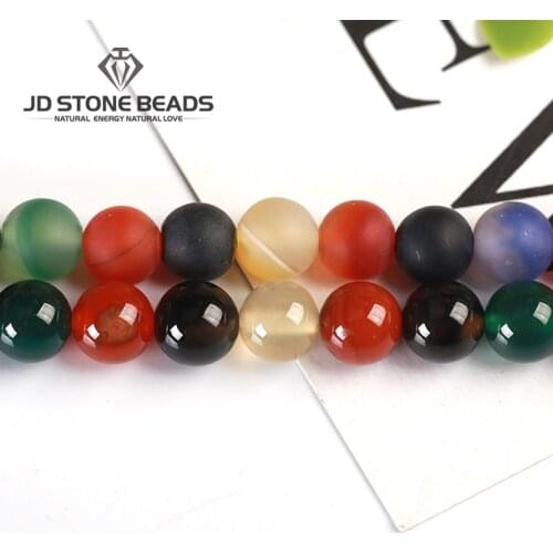 Mix Color Agate Beads Multicolor Onyx Stone 6 8 10mmBeads For Personal Design Gifts Accessories Loose Beads For Jewelry Making