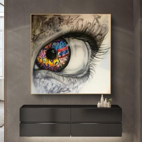 Modern Abstract Graffiti Eye Street Art Picture On Canvas Wall Art Prints Fine Poster Painting For Living Room Wall Decoration