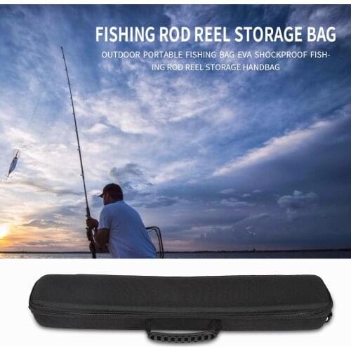 EVA Shockproof Fishing Rod Bag Hard Safety and Reliability Durable Portable Fishing Tackle Storage Hard Shell Bag 540x115x50mm