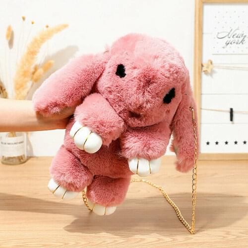 Teenager Girls Faux Rabbit Fur Handbag Women Plush Shoulder Bag Winter Female Travel Hip Coins Phone Pouch Casual Messenger Bag