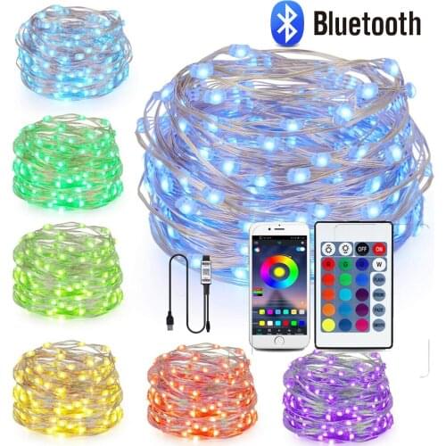 USB LED String Light Bluetooth App Control String Lights Lamp Waterproof Outdoor Fairy Lights for Christmas Tree Decoration