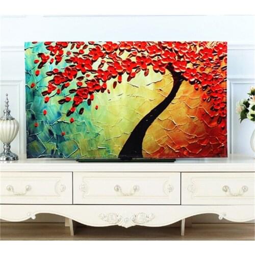 TV Covers 32''-65''inch Cute Print dust-proof Lace TV Cover Decorative Hood Curtain Decor 20 Designs Desktop Computer Cover