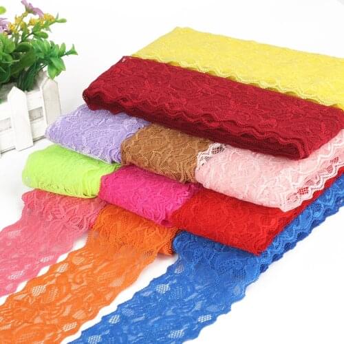 1Pack=5 Yards Tulle Lace Ribbon Tape Width 8CM Trim Fabric DIY Embroidered Net Cord For Sewing Decoration Elastic Lace Fabric