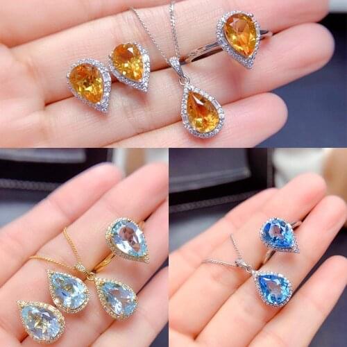 QTT Women AAA Cubic Zirconia Silver 925 Jewelry Sets Pendant Necklace Rings Earrings Set Wedding Jewelry Anniversary Gift