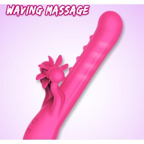 USB charging revolving and licking Clitoris stimulation waving massage vibrator women Masturbator