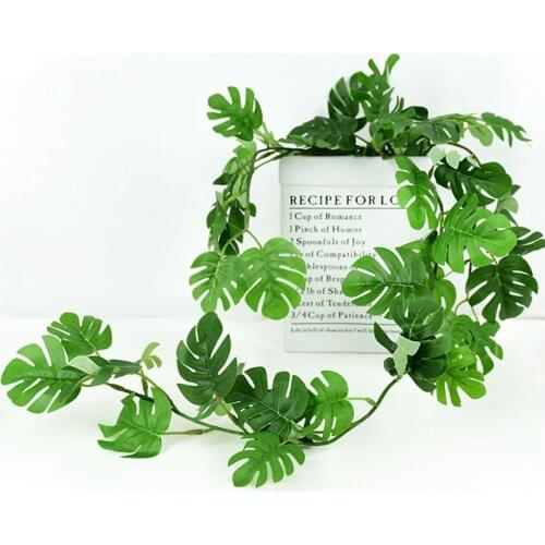 1Pcs Artificial Turtle Leaf Garland Green Silk Leaves Ivy Vine For Home Garden Hanging Decor Summer Wedding Hawaii Party Garland