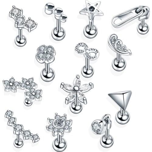 1PC Ear Tragus Piercings Ear Studs Conch Piercings Lobe Piercings Oreja Earrings Studs Helix Barbell Piercing Orelha Cartilagem