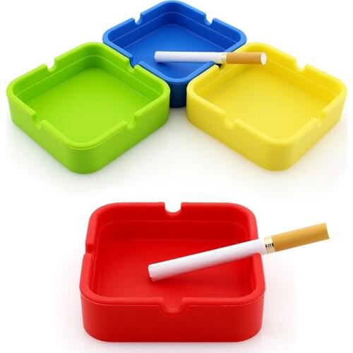 1Pcs Silicone Ashtray Square Smoking Ash Tray Holder Foldable Soft Cenicero Cigarette Weed Tobacco Herb Accessories Posacenere