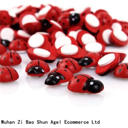 100pcs/lot decoration adybug ladybird beetle cartton beetle sponge sticker sel adhesive garden decorations home decoration