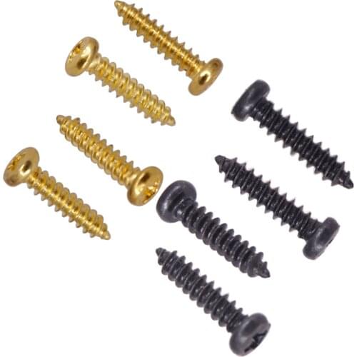 100 Pieces Iron Tuning Peg Screws for Electric Acoustic Guitar Bass Black Gold