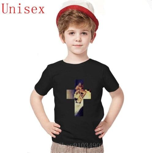 2020 New Hot Sale Printed King of the Jungle-Cross with Lion boy clothes T-Shirt Fashion teen girls clothing Summer Cool tops