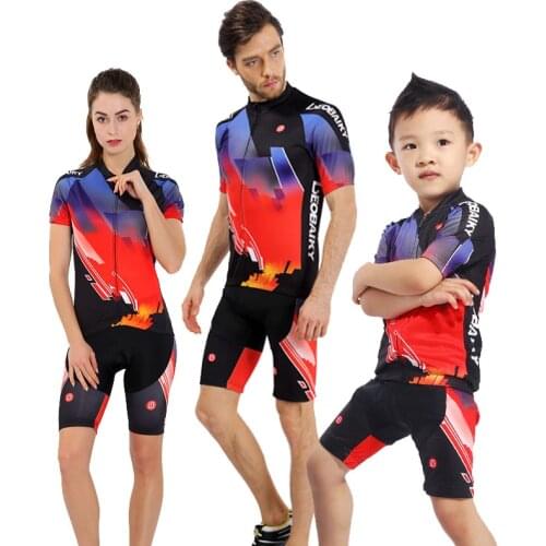 2021 Family Parent-Child Cycling Clothing Kids Summer Short Sleeve Bicycle Jersey Set Men Mtb Bike Uniforms Women Sportswear