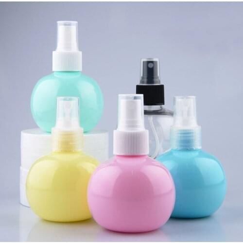 30 X 120ml Macaron Colorful Ball Shape Makeup Refillable PET Bottle with Plastic Spray Pump Empty Salon Spray Bottles