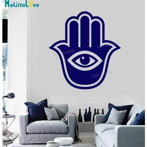6 Different Styles Vinyl Wall Decal Hamsa Fatima Hand Talisman Amulet Room Stickers Home Decor Living Room Unique Gift YY735
