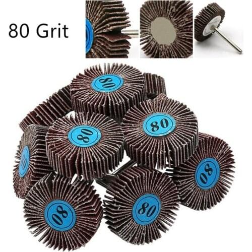 1/2/3/5/10pcs 80 Grit Abrasive Flap Wheels Sanding Discs Set Flap Sanding Disc Polish Rotary Tools For Power Tool Dropship
