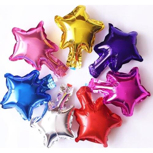 100PCS Balloon Accessories 5 Inch Five-Pointed Star Aluminum Foil Balloon Birthday Wedding Festival Decoration Balloon