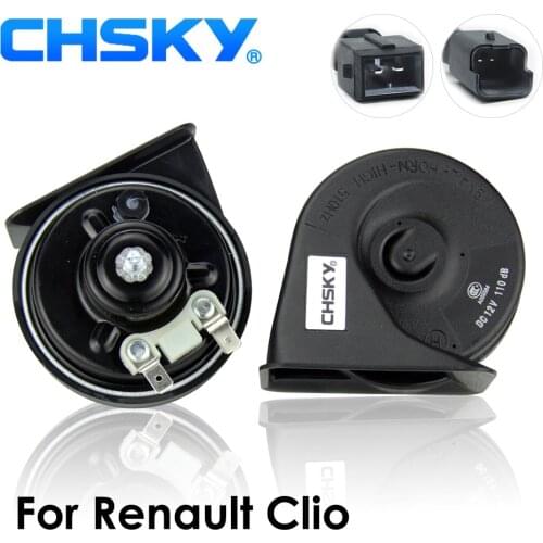 CHSKY Car Horn Snail type Horn For Renault Clio 1990 to Now 12V Loudness 110-129db Auto Horn Long Life Time High Low Klaxon