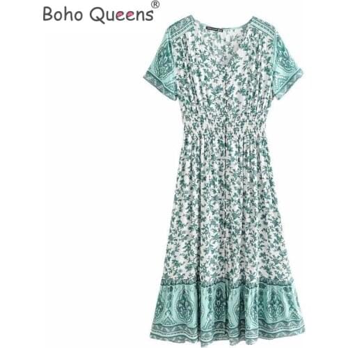 BOHO QUEENS Green Summer Dresses