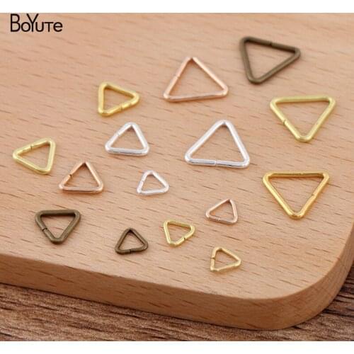 BoYuTe (500 Pieces/Lot) 5-7-10MM Metal Brass Triangle Buckle Clasps Crystal Buckle Diy Handmade Jewelry Findings Components
