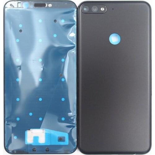 BaanSam For Huawei Y7 Prime 2018 / Y7 Pro 2018 Front Frame Back Cover Battery Cover Housing Case With Power Volume Buttons
