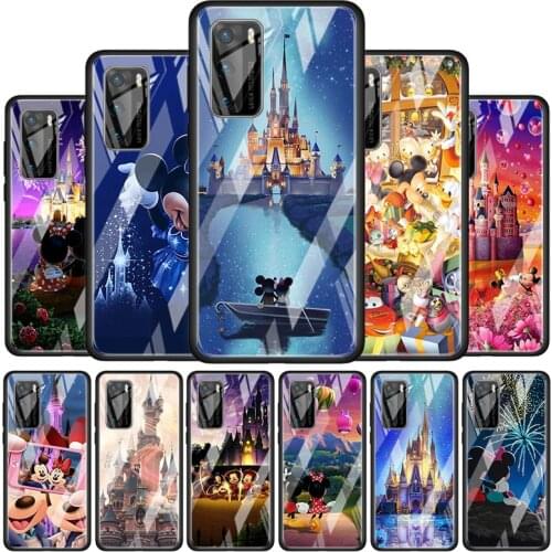 Disney Mickey Castle Tempered Glass Cover For P40 P30 P20 P10 P Smart Z Pro Plus Lite 2019 2020 2021 Phone Case Coque