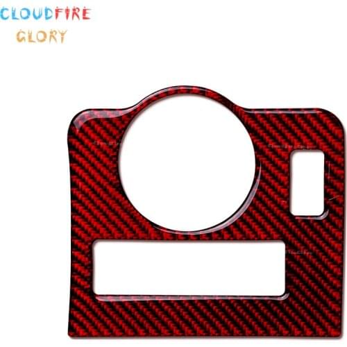 CloudFireGlory Carbon Fiber Red Interior Headlight Switch Decor Trim Cover For Ford Mustang 2009 2010 2011 2012 2013