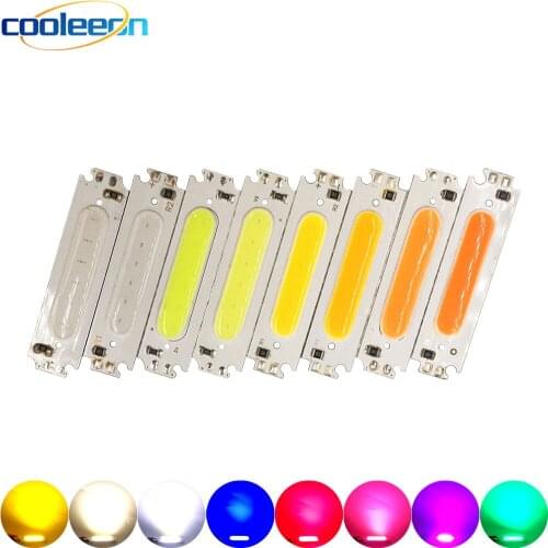 COOLEEON 60*15mm 12V 2W COB LED Light Strip Flip Chip 6cm Colorful LED Bulb for Auto Car Lamps House Lighting DIY DC12V 60mm COB
