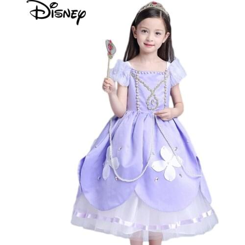 Disney Frozen 2 Sophia Girls Tutu Five Stars Tulle Dresses For Dancing Party Pettiskirt Elastic Baby Ball Gown Toddler Kawaii