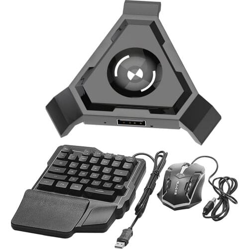 Elisona Wireless Bluetooth-compatible Gaming Keyboard Mouse Converter Adapter for Android IOS Phone Tablet for PUBG