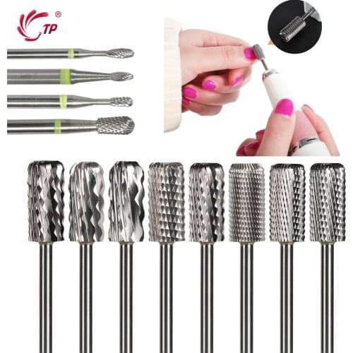 100% Tungsten Steel Nail Drill Bit Rotate Burr Milling Nail Cutter Bits Electric Drill Machine For Manicure Pedicure Tools